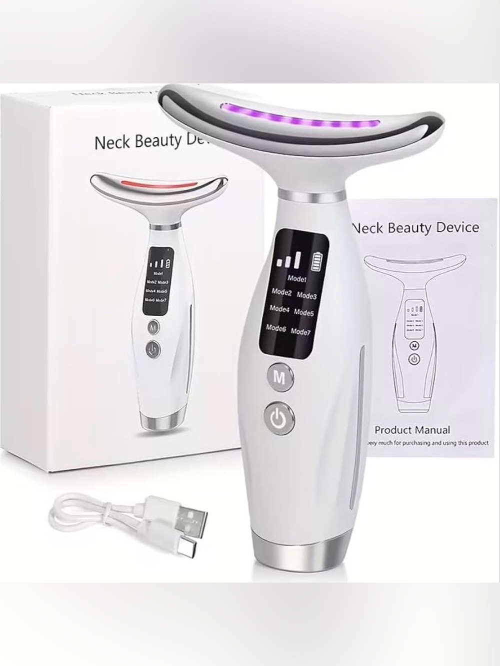 LED Neck Beauty Device - White